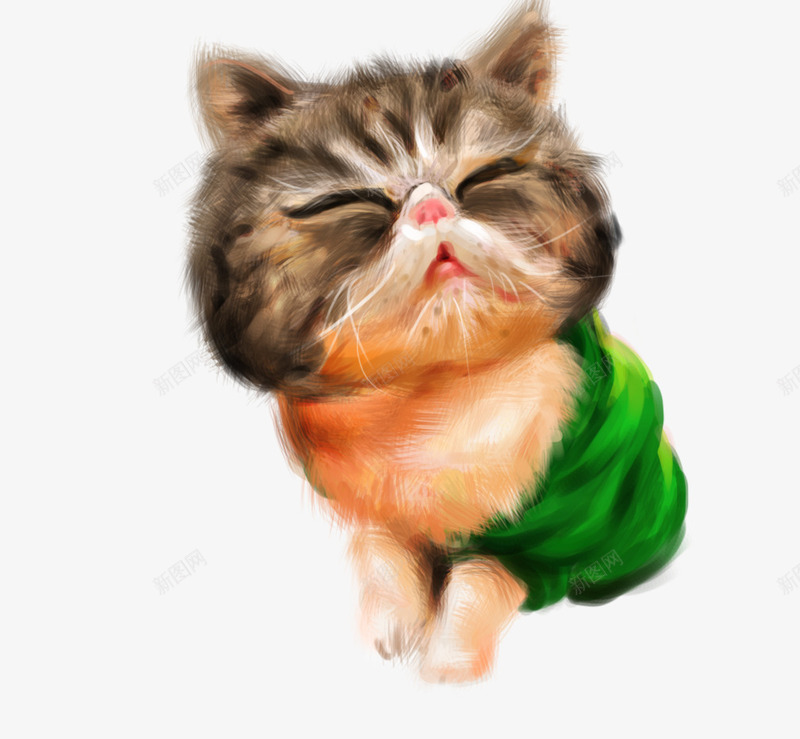 手绘小猫咪png免抠素材_新图网 https://ixintu.com 动物 可爱 小猫咪素材 表情