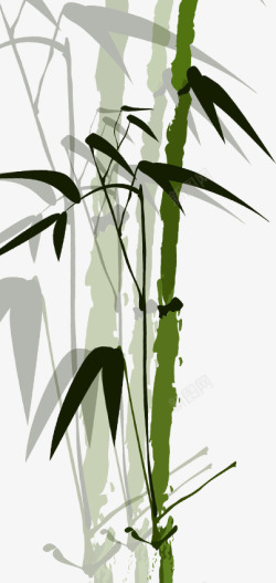 绿色珠子手绘竹子高清图片