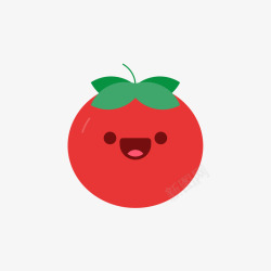 红色卡通笑脸番茄矢量图素材