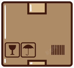 棕色纸箱卡通棕色扁平化纸箱侧面高清图片