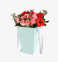 科技感高端红色黛安娜粉玫瑰11枝礼盒装高清图片