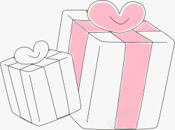 线条礼品粉色礼盒高清图片