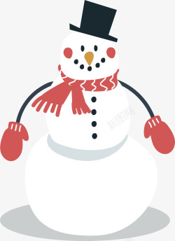 真实雪人戴手套雪人高清图片