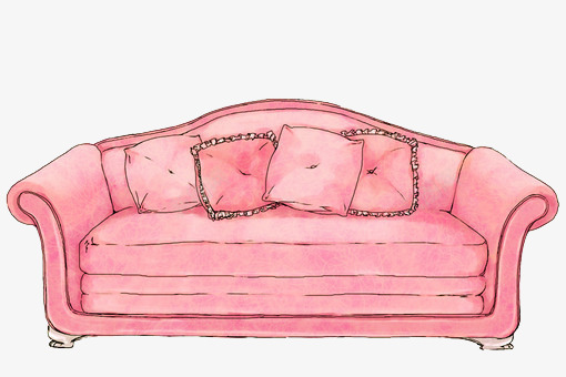 粉色沙发png免抠素材_新图网 https://ixintu.com 家具 手绘 插画