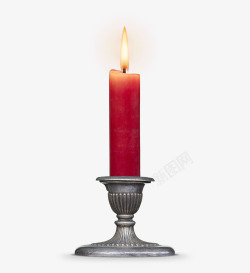 烛台和蜡烛实物红色蜡烛高清图片