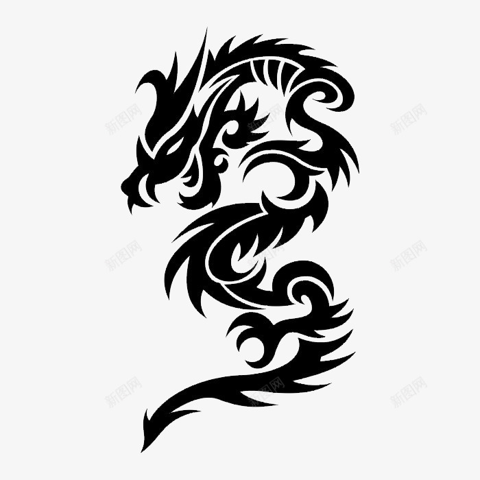 黑白动物轮廓png免抠素材_新图网 https://ixintu.com 素材合集 纹身图案 黑白动物轮廓