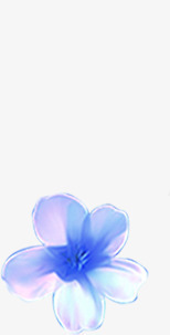 蓝色手绘花朵七夕情人节素材