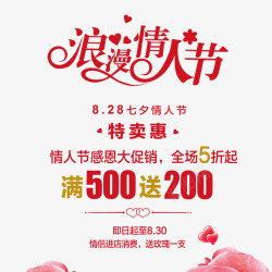 七夕节上新海报情人节活动促销高清图片