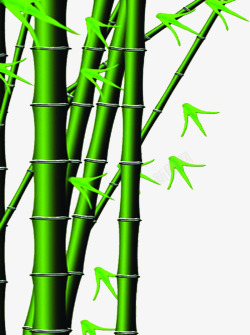 绿色的质感竹子手绘素材