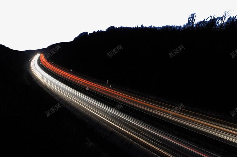 夜空下蜿蜒的公路png免抠素材_新图网 https://ixintu.com 光效 光速 公路 夜晚 效果素材 科技光速 蜿蜒 速度 速度光