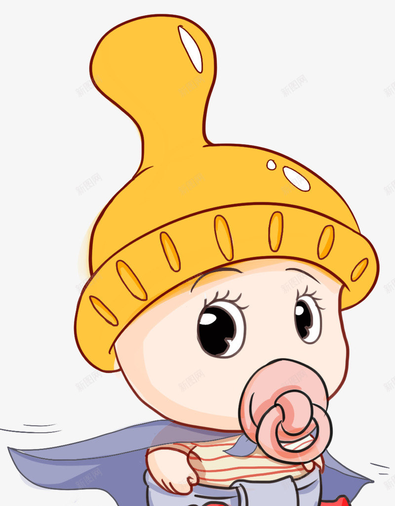 手绘含着奶嘴的婴儿插画psd免抠素材_新图网 https://ixintu.com 人物 卡通手绘 奶嘴 奶嘴图案 婴儿 孩子 插画 装饰图案