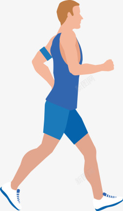 慢跑吧马拉松慢跑的男人插画高清图片