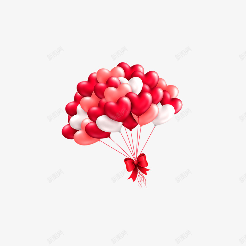 气球png免抠素材_新图网 https://ixintu.com 一束气球 唯美 情人节 浪漫 爱情 甜蜜 红色气球 节日 装饰