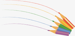 彩色铅笔彩虹颜色创意矢量图高清图片