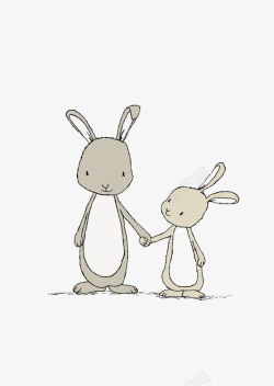 兔子书手绘卡通兔子高清图片
