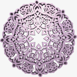 紫色镂空立体花纹七夕情人节素材