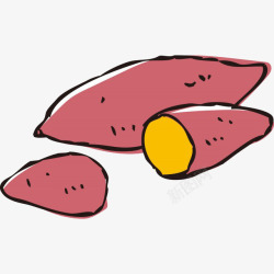 甘藷卡通手绘美味烤红薯插画高清图片