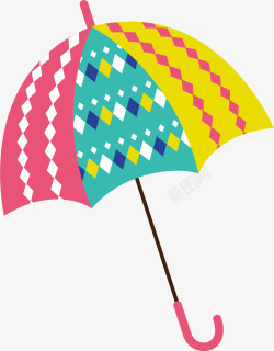 手绘公主伞图案彩色彩虹伞矢量图高清图片