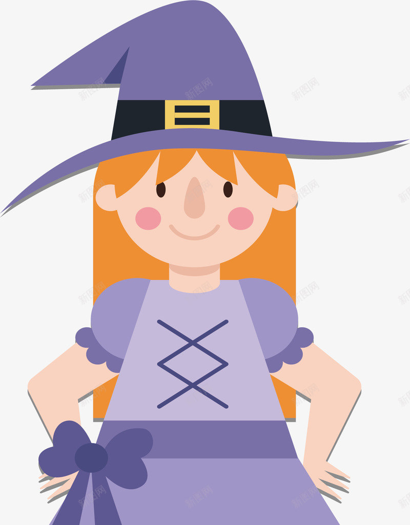 紫色服装女巫png免抠素材_新图网 https://ixintu.com 万圣节 万圣节女巫 女巫 女巫装扮 矢量png 紫色女巫