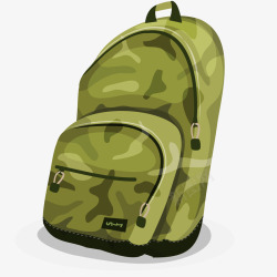 国防教育绿色迷彩背包插画矢量图高清图片