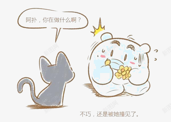 偷吃被发现png免抠素材_新图网 https://ixintu.com 偷吃 偷吃被发现 小猫 漫画