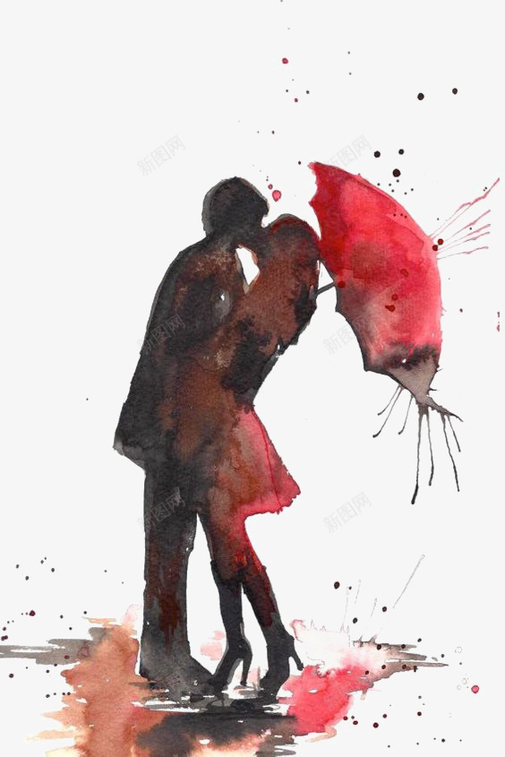 亲吻的情侣png免抠素材_新图网 https://ixintu.com 情侣插画 手绘情侣 拥吻 水彩情侣 热吻
