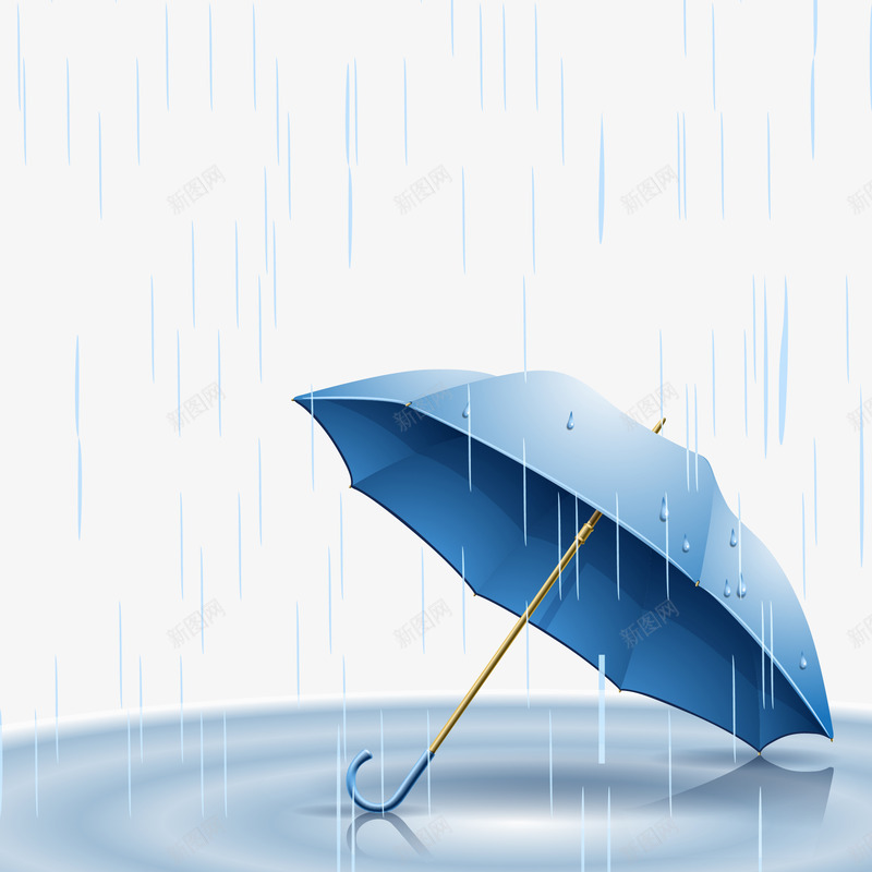 雨中雨伞插画矢量图eps免抠素材_新图网 https://ixintu.com 下雨 插画 淋雨 背景 蓝色 蓝色雨伞 雨 雨伞 雨季 雨水 雨滴 矢量图