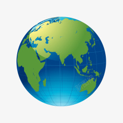 五大洲地形图立体蓝色地球矢量图高清图片