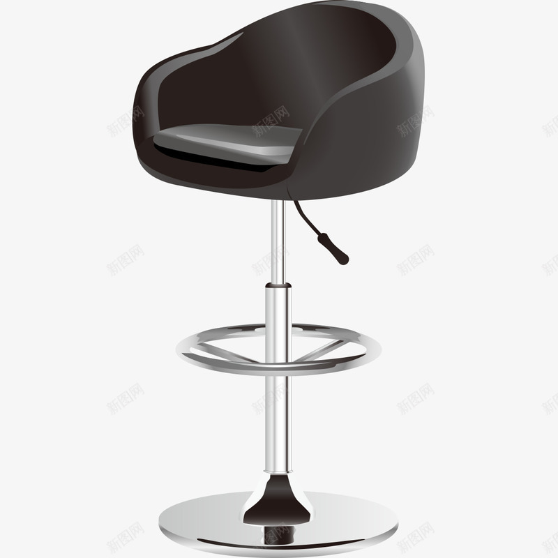 黑色可调节椅子png免抠素材_新图网 https://ixintu.com 可调节座椅 座椅 椅子 黑色椅子