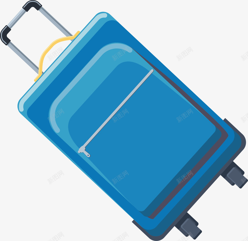 蓝色的旅游季箱子矢量图ai免抠素材_新图网 https://ixintu.com 度假 度假箱子 旅游季 旅游箱子 矢量png 蓝色箱子 矢量图