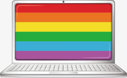 彩虹笔记本电脑素材