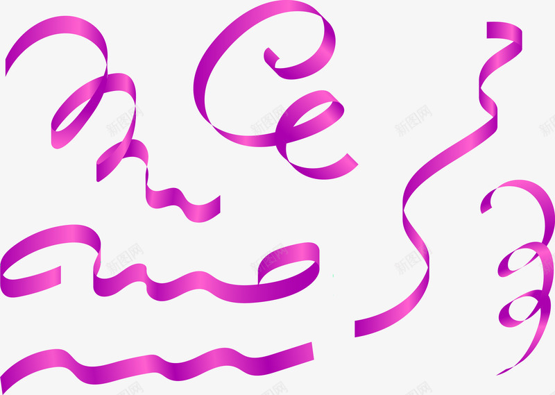 紫色彩带矢量图eps免抠素材_新图网 https://ixintu.com 创意 形状 彩带 特色 矢量PNG 紫色 颜色 矢量图