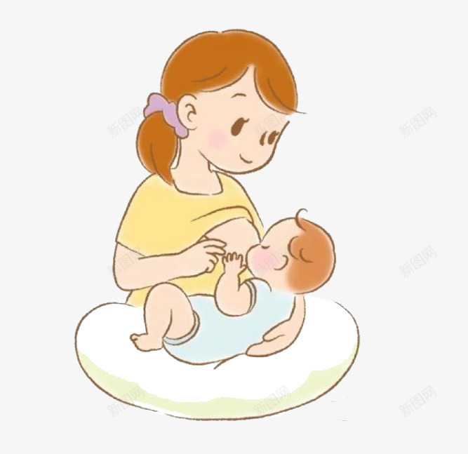 卡通母乳喂养婴儿插画png免抠素材_新图网 https://ixintu.com PNG 卡通 卡通人物 女人 婴儿 插画 母乳喂养
