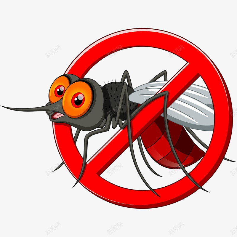 卡通禁止蚊子图标png_新图网 https://ixintu.com 卡通 可爱 图标 插画 疟疾 疾病 禁止蚊子 设计