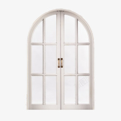 白色玻璃欧式拱形木门白色圆顶玻璃窗户高清图片