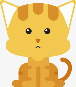 黄色猫咪矢量图素材