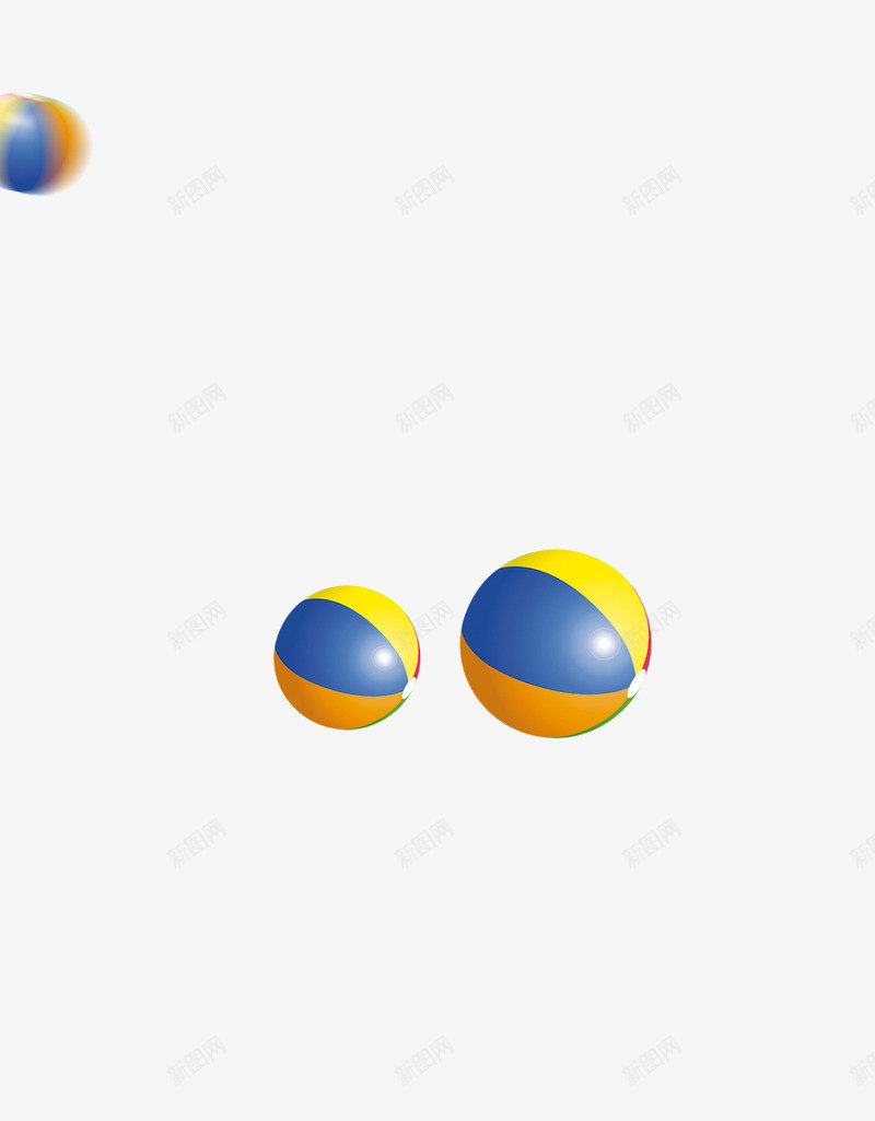 沙滩皮球png免抠素材_新图网 https://ixintu.com 度假 旅行 沙滩球 球