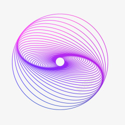 球形网络紫色渐变螺旋曲线线条球体素图标高清图片