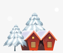 雪树房屋素材