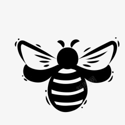 插画蜜蜂手绘卡通黑色蜜蜂图标高清图片