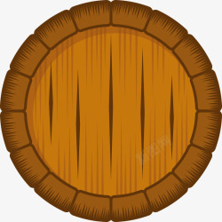 一个圆形褐色木头矢量图素材