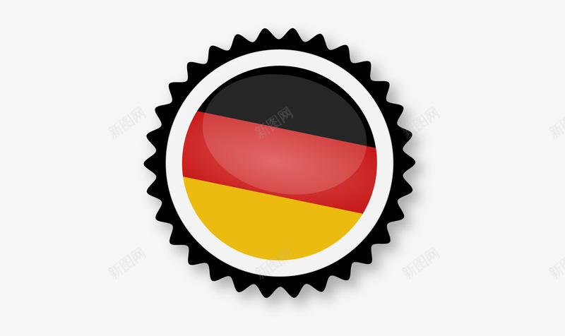 德国国旗锯齿贴纸png免抠素材_新图网 https://ixintu.com 卡通 可爱贴纸 德国国旗 矢量图案 锯齿 黑红黄贴纸