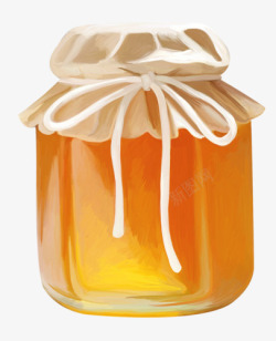 手绘蜂蜜罐子素材
