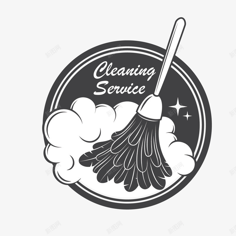 复古清洁服务标签png免抠素材_新图网 https://ixintu.com eps 劳动 复古 打扫卫生 扫地 拖地 服务 清洁 白色