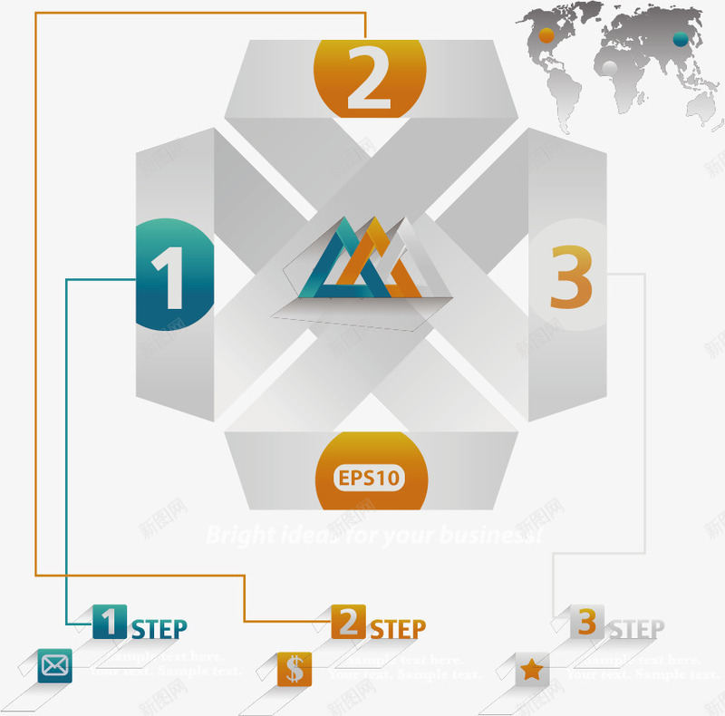 折纸图表矢量图eps免抠素材_新图网 https://ixintu.com ppt元素 分类标签 商务 数字 矢量图