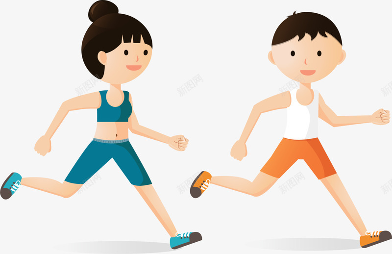 马拉松一起跑步的男女png免抠素材_新图网 https://ixintu.com 一起跑步 跑步比赛 跑步的男女 跑步运动 锻炼 马拉松