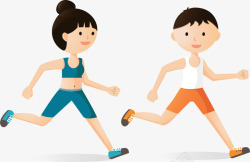 锻炼男女马拉松一起跑步的男女高清图片