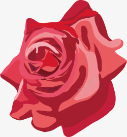 鲜艳红色妖娆手绘玫瑰素材