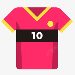 10号红色球衣图标设计足球运动红色10号球衣图标矢量图高清图片