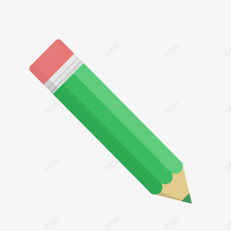绿色铅笔psd免抠素材_新图网 https://ixintu.com 光泽 文件 文具 柱形 橡皮 立体 绿色 铅笔